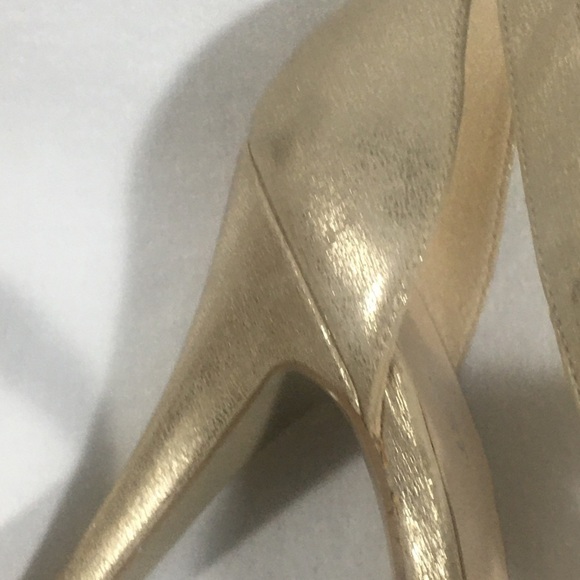 𝅺NINE WEST Platform Sandal Gold cross over Size: 10 M SHOES - Picture 5 of 9